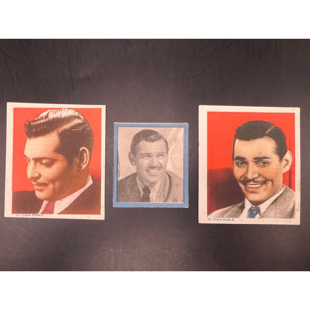 3 RARE 1930s 1940s Clark Gable Cards Gone with the Wind, Happened One Night
